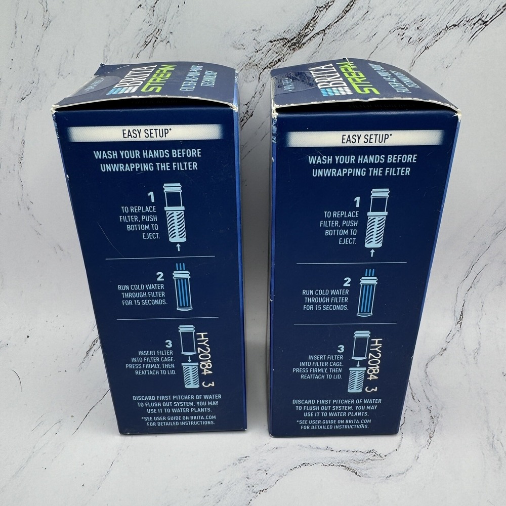 2 BRITA STREAM Filter As You Pour Pitcher Replacement Cartridge  NEW SEALED - Picture 4 of 6